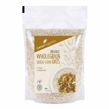 Ceres Organic Rolled Oats Wholegrain Quick Cooking 600g